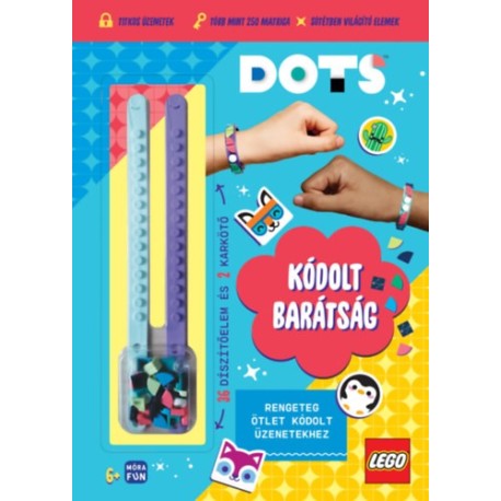 Lego Dots - Kódolt barátság - karkötőkkel - Rengeteg ötlet kódolt üzenetekhez - 2 ajándék karkötő és 36 díszítőelem!